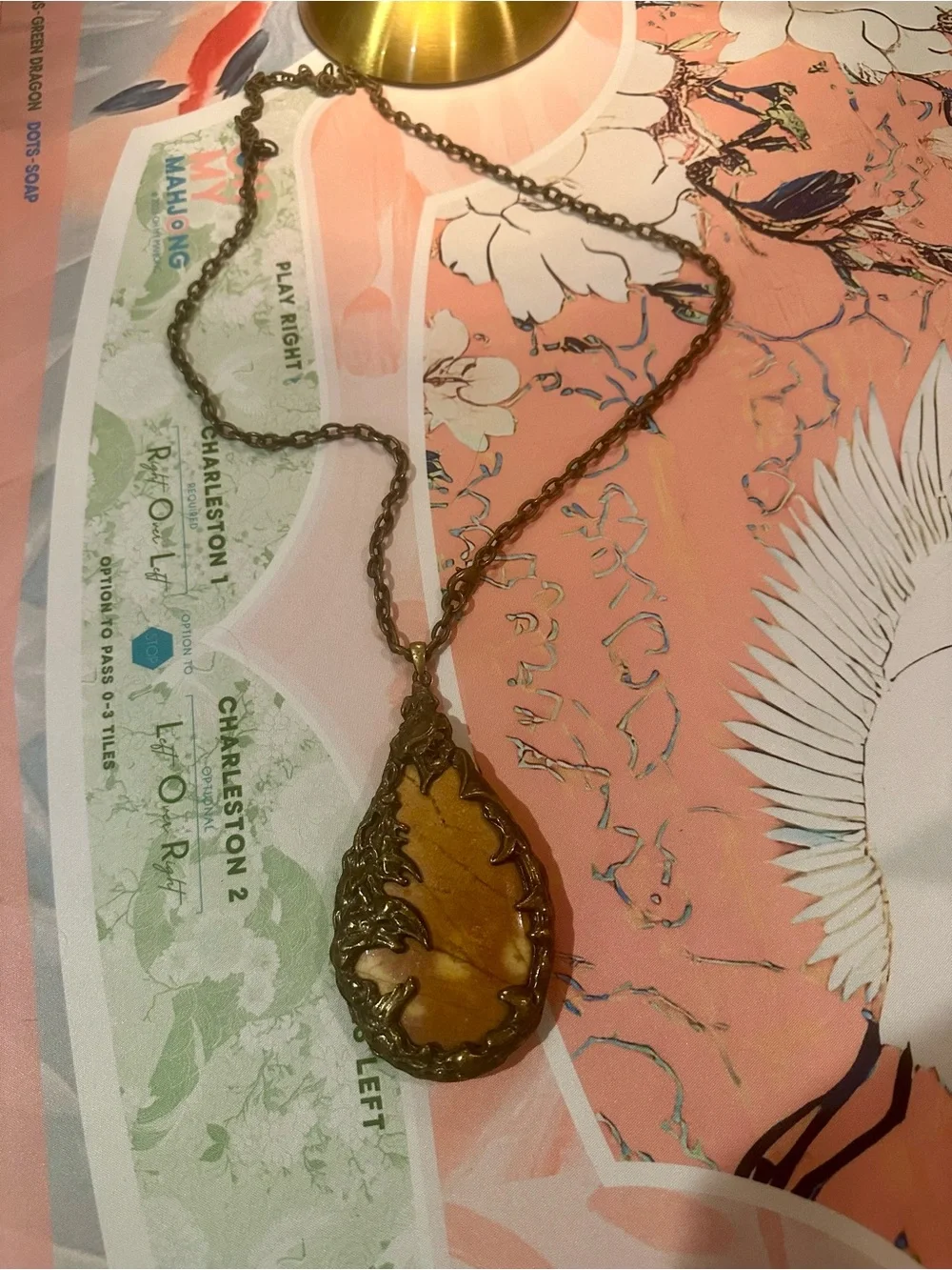 Haute Hippie Vintage-Inspired polished stone Teardrop Pendant Necklace